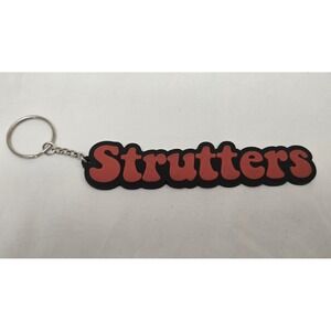 Butter Goods Rubber Keychain‎ - PVC "Strutters" Stylized Bold Font Red & Black